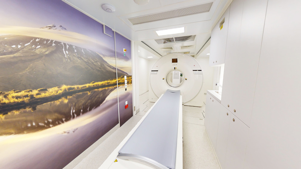 The interior of the mobile imaging unit.