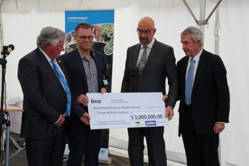 Left to right - Previous Northland DHB Board Chairman Tony Norman and Chief Executive Dr Nick Chamberlain, with Northland Community Foundation representatives Richard Ayton and Jack Broome.